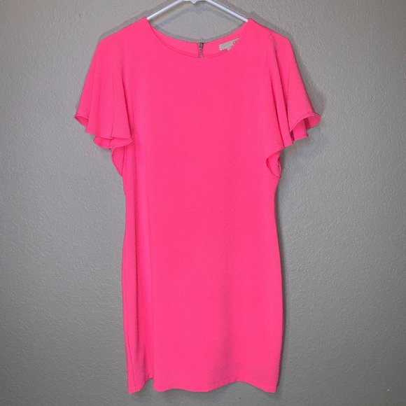Gianni Bini Dresses & Skirts - Gianni Bini Short Sleeve Shift Dress, Neon Pink